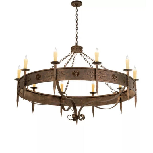 2nd Ave Lighting Calandra 66" 10-Light Gilded Tobacco Chandelier