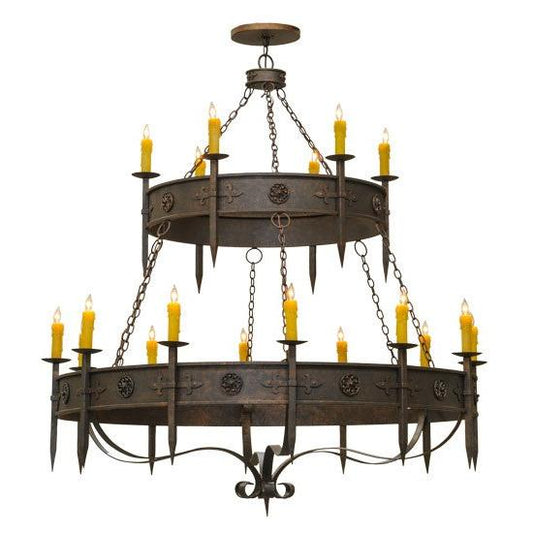 2nd Ave Lighting Calandra 69" Wide 18 LT Two Tier Chandelier in Gilded Tobacco Finish