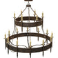 2nd Ave Lighting Calandra 69" Wide Two Tier 18 LT Chandelier in Gilded Tobacco Finish