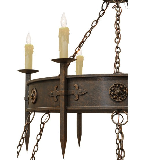2nd Ave Lighting Calandra 69" Wide Two Tier 18 LT Chandelier in Gilded Tobacco Finish