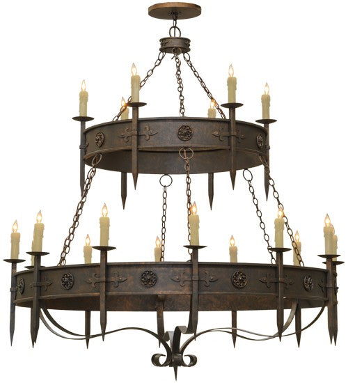 2nd Ave Lighting Calandra 69" Wide Two Tier 18 LT Chandelier in Gilded Tobacco Finish