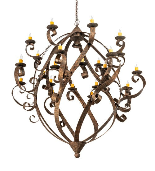 2nd Ave Lighting Caliope 80" Wide 25 Light Chandelier With Rococco Finish