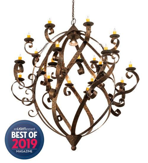 2nd Ave Lighting Caliope 80" Wide 25 Light Chandelier With Rococco Finish