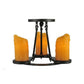 2nd Ave Lighting Caparthian 14" Wide 3-Light Honey Amber Faux Candle Lights Wrought Iron Semi-Flushmount Lighting