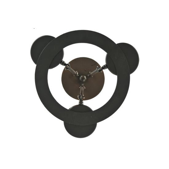 2nd Ave Lighting Caparthian 14" Wide 3-Light Honey Amber Faux Candle Lights Wrought Iron Semi-Flushmount Lighting