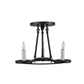 2nd Ave Lighting Caparthian 14" Wide 3-Light Honey Amber Faux Candle Lights Wrought Iron Semi-Flushmount Lighting