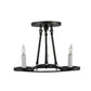 2nd Ave Lighting Caparthian 14" Wide 3 Light Wrought Iron Semi-Flushmount Lighting