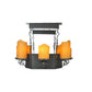 2nd Ave Lighting Caparthian 48" 10-Light Honey Amber Wrought Iron Oblong Chandelier