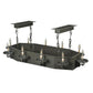 2nd Ave Lighting Caparthian 48" 10-Light Honey Amber Wrought Iron Oblong Chandelier
