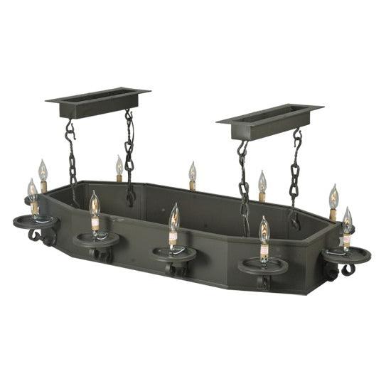 2nd Ave Lighting Caparthian 48" 10-Light Honey Amber Wrought Iron Oblong Chandelier