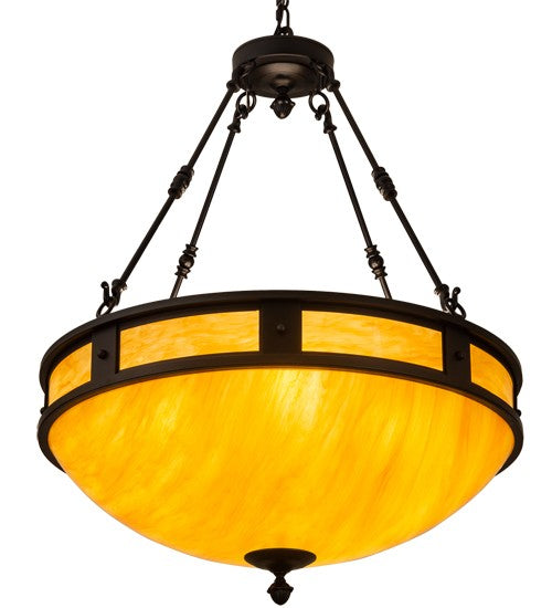 2nd Ave Lighting Capella 28" Wide Inverted Pendant in Satin Black Wrought Iron Finish