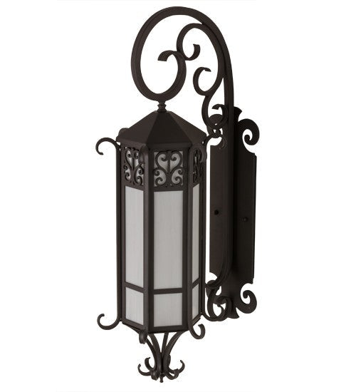 2nd Ave Lighting Caprice 12" Lantern Wall Sconce in Wrought Iron Finish