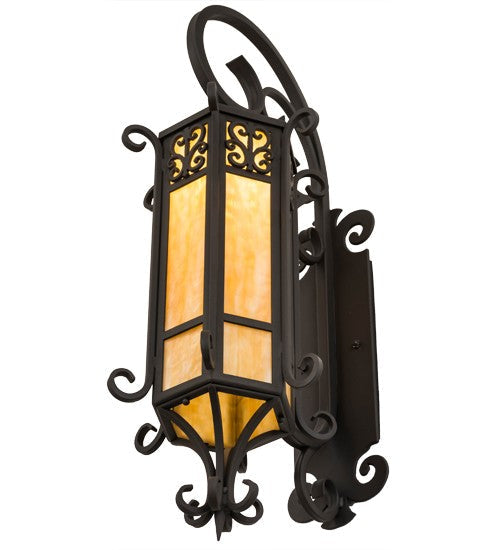 2nd Ave Lighting Caprice 12" Lantern Wall Sconce in Wrought Iron Finish
