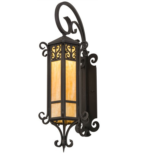 2nd Ave Lighting Caprice 12" Lantern Wall Sconce in Wrought Iron Finish