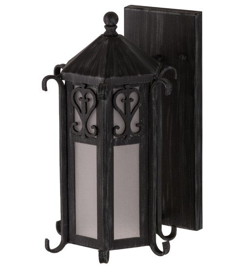 2nd Ave Lighting Caprice 9" Lantern Wall Sconce in Antique Iron Gate Finish