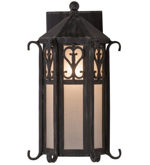 2nd Ave Lighting Caprice 9" Lantern Wall Sconce in Antique Iron Gate Finish