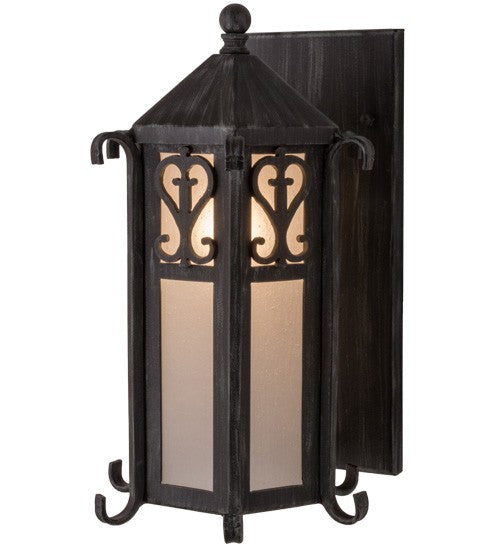 2nd Ave Lighting Caprice 9" Lantern Wall Sconce in Antique Iron Gate Finish