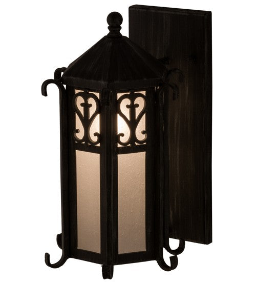 2nd Ave Lighting Caprice 9" Lantern Wall Sconce in Antique Iron Gate Finish