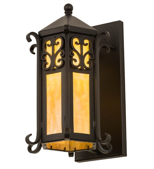 2nd Ave Lighting Caprice 9" Lantern Wall Sconce in Textured Black Finish