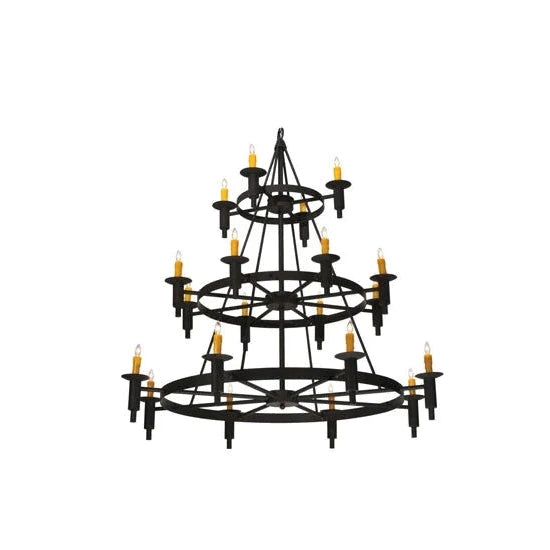 2nd Ave Lighting Carella 60" 20-Light E12 Base Dark Roas 3-Tier Chandelier