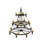 2nd Ave Lighting Carella 60" 20-Light E12 Base Dark Roas 3-Tier Chandelier