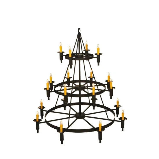 2nd Ave Lighting Carella 60" 20-Light E12 Base Dark Roas 3-Tier Chandelier