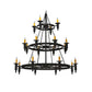 2nd Ave Lighting Carella 60" 20-Light E12 Base Dark Roas 3-Tier Chandelier