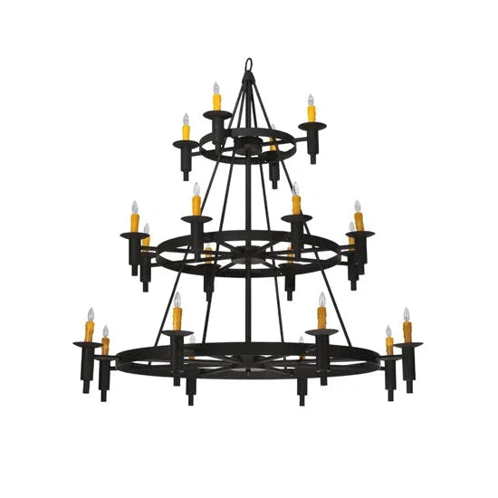 2nd Ave Lighting Carella 60" 20-Light E12 Base Dark Roas 3-Tier Chandelier