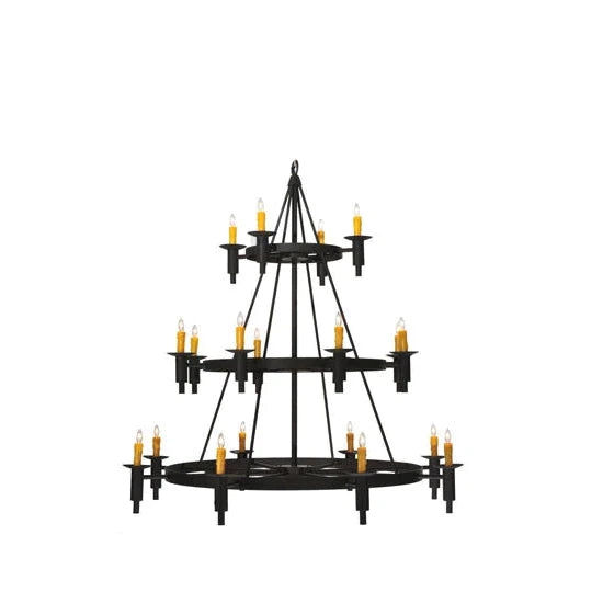 2nd Ave Lighting Carella 60" 20-Light E12 Base Dark Roas 3-Tier Chandelier