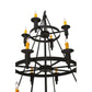 2nd Ave Lighting Carella 60" 20-Light E12 Base Dark Roas 3-Tier Chandelier