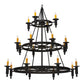2nd Ave Lighting Carella 60" 20-Light E12 Base Dark Roas 3-Tier Chandelier