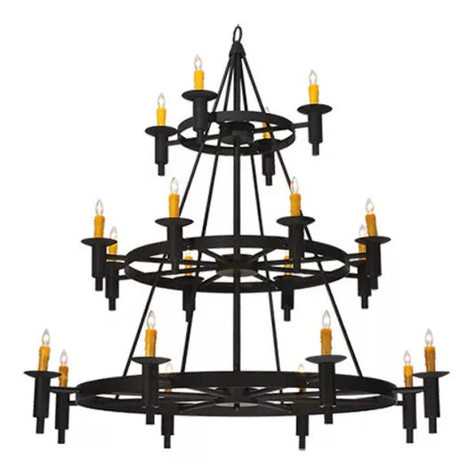 2nd Ave Lighting Carella 60" 20-Light E12 Base Dark Roas 3-Tier Chandelier