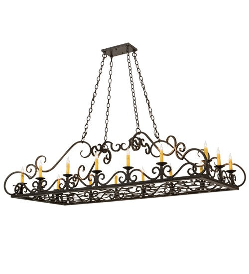 2nd Ave Lighting Carlotta 66" Long 16 LT Oblong Chandelier in Timeless Bronze Finish