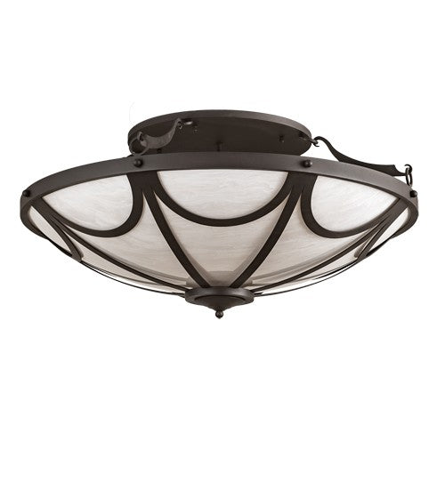 2nd Ave Lighting Carousel 42" Wide Semi-Flushmount in Wrought Iron Finish