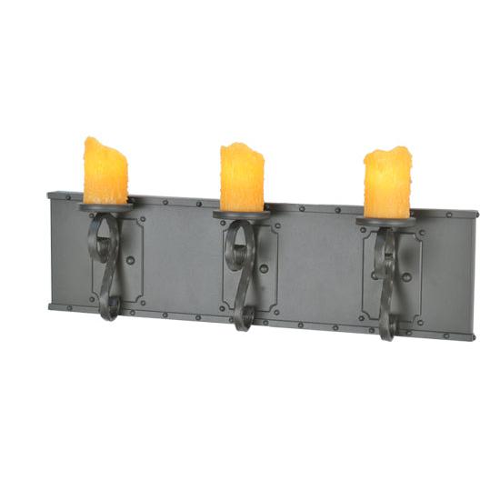 2nd Ave Lighting Carpathian 31" Wide 3 Light Vanity Wall Sconce In Wrought Iron Finish