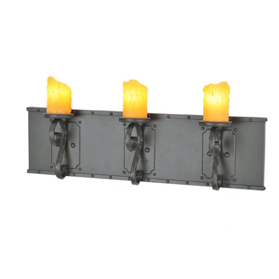2nd Ave Lighting Carpathian 31" Wide 3 Light Vanity Wall Sconce In Wrought Iron Finish