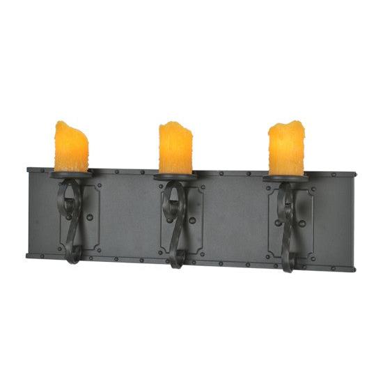 2nd Ave Lighting Carpathian 31" Wide 3 Light Vanity Wall Sconce In Wrought Iron Finish