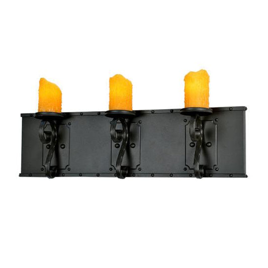 2nd Ave Lighting Carpathian 31" Wide 3 Light Vanity Wall Sconce In Wrought Iron Finish