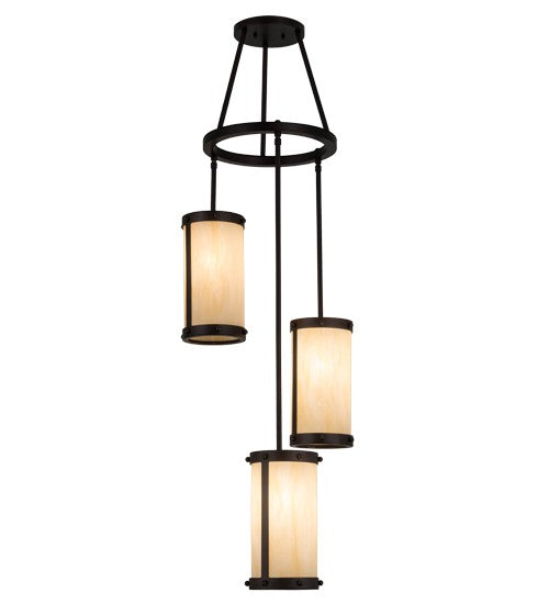2nd Ave Lighting Cartier 18" Wide 3 LT Cascading Chandelier in Mahogany Bronze