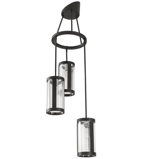 2nd Ave Lighting Cartier 18" Wide 3 Light Chandelier in Solar Black Finish