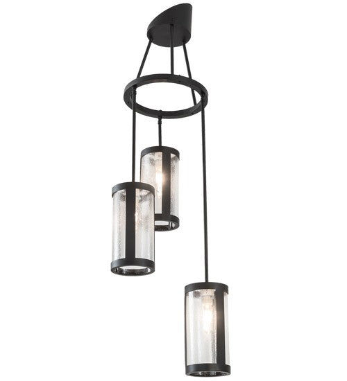 2nd Ave Lighting Cartier 18" Wide 3 Light Chandelier in Solar Black Finish