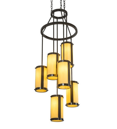 2nd Ave Lighting Cartier 24" Wide 6 Light Chandelier in Timeless Bronze Finish