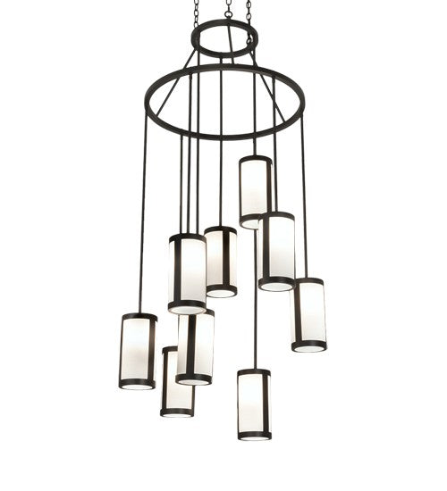 2nd Ave Lighting Cartier 35" Wide 9 Light Chandelier in Wrought Iron Finish