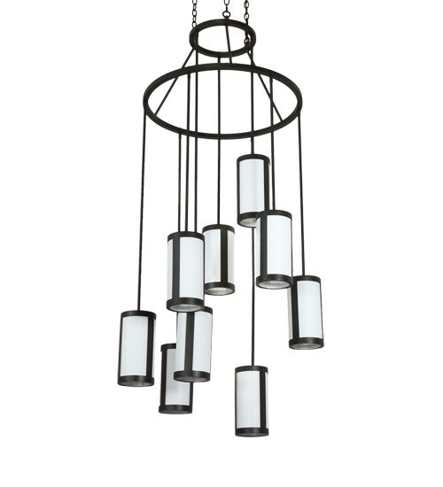 2nd Ave Lighting Cartier 35" Wide 9 Light Chandelier in Wrought Iron Finish