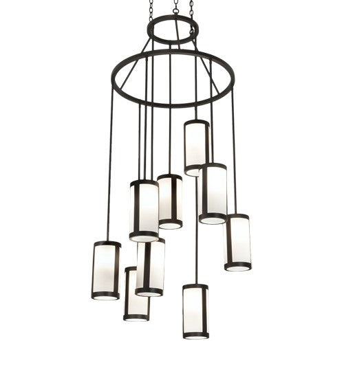 2nd Ave Lighting Cartier 35" Wide 9 Light Chandelier in Wrought Iron Finish