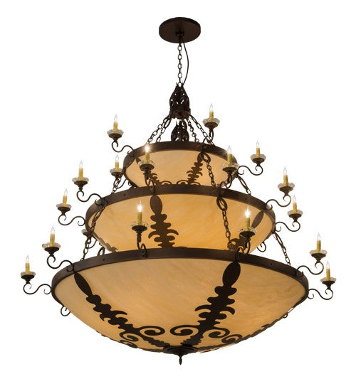 2nd Ave Lighting Castellum 72" Wide 3 Tier Chandelier in Mahogany Bronze Finish