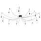2nd Ave Lighting Castiliolite 120" Wide 12 Light Pendant in Solar Black Finish