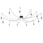 2nd Ave Lighting Castiliolite 120" Wide 12 Light Pendant in Solar Black Finish