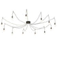 2nd Ave Lighting Castiliolite 120" Wide 12 Light Pendant in Solar Black Finish