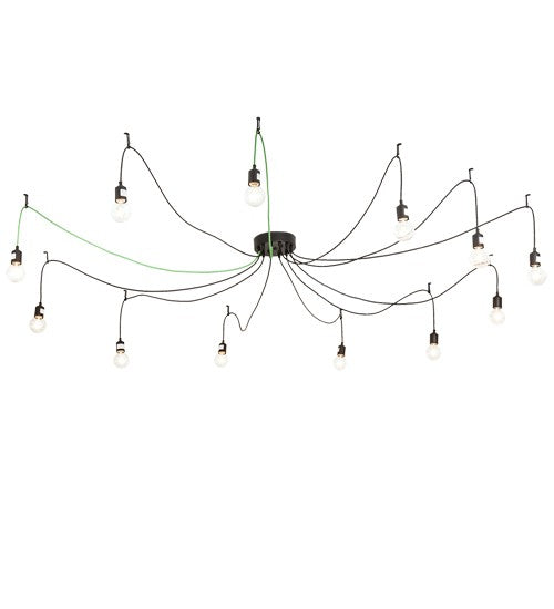 2nd Ave Lighting Castiliolite 120" Wide 12 Light Pendant in Solar Black Finish